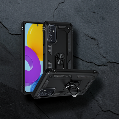 Samsung Galaxy M52 5g Kılıf Sofya Yüzüklü Silikon Kapak - Siyah