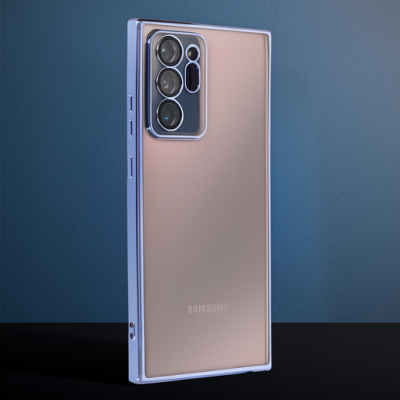 Samsung Galaxy Note 20 Ultra Kılıf Razer Lensli Silikon - Açık Mavi