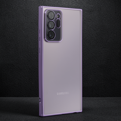 Samsung Galaxy Note 20 Ultra Kılıf Razer Lensli Silikon - Mor