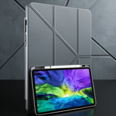 Samsung Galaxy P610 Tab S6 Lite 10.4 Kılıf Kalemlikli Mars Tablet Kılıfı - Koyu Gri