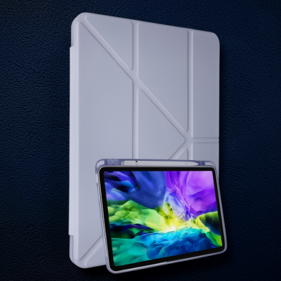 Samsung Galaxy P610 Tab S6 Lite 10.4 Kılıf Kalemlikli Mars Tablet Kılıfı - Lila