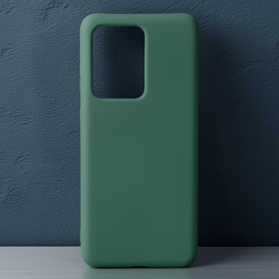 Samsung Galaxy S20 Ultra Kılıf Nano İçi Kadife Silikon - Koyu Yeşil