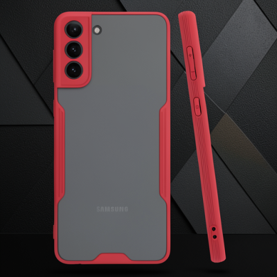 Samsung Galaxy S21 Plus Kılıf Platin Silikon - Kırmızı