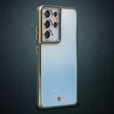 Samsung Galaxy S21 Ultra Kılıf Liva Lens Silikon - Yeşil