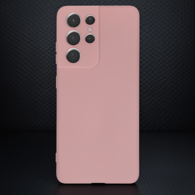 Samsung Galaxy S21 Ultra Kılıf Nano İçi Kadife Silikon - Pudra