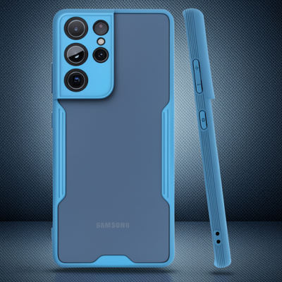 Samsung Galaxy S21 Ultra Kılıf Platin Silikon - Mavi