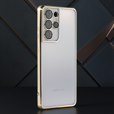 Samsung Galaxy S21 Ultra Kılıf Razer Lensli Silikon - Gold