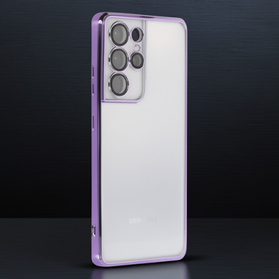 Samsung Galaxy S21 Ultra Kılıf Razer Lensli Silikon - Mor