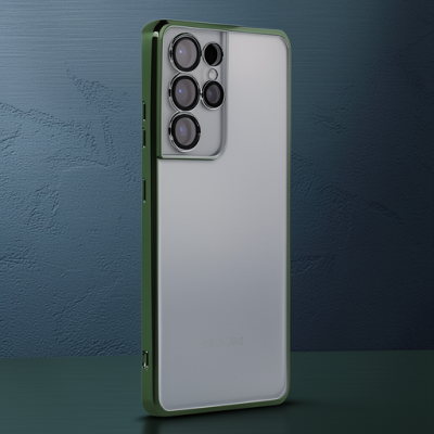 Samsung Galaxy S21 Ultra Kılıf Razer Lensli Silikon - Yeşil