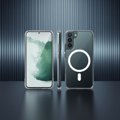 Samsung Galaxy S22 Plus Kılıf Magneticsafe Şeffaf Silikon - Şeffaf