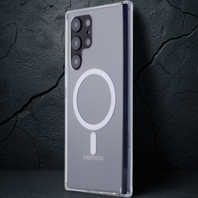 Samsung Galaxy S22 Ultra Kılıf Magneticsafe Şeffaf Silikon - Şeffaf
