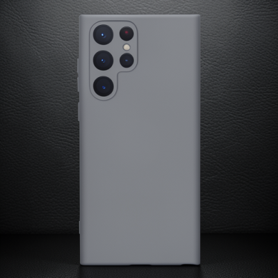 Samsung Galaxy S22 Ultra Kılıf Nano İçi Kadife Silikon - Gri