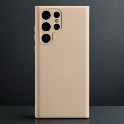 Samsung Galaxy S22 Ultra Kılıf Nano İçi Kadife Silikon - Pudra