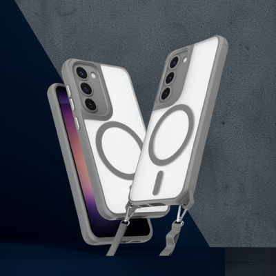 Samsung Galaxy S23 Kılıf Enka Magsafe Silikon Kılıf - Titan Gri