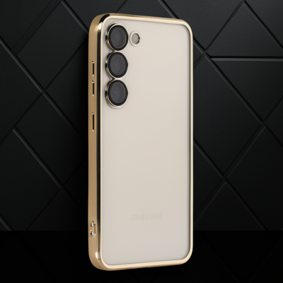 Samsung Galaxy S23 Kılıf Razer Lensli Silikon - Gold