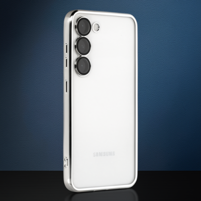 Samsung Galaxy S23 Kılıf Razer Lensli Silikon - Gümüş