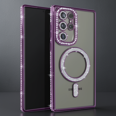 Samsung Galaxy S23 Ultra Joke Simli Magneticsafe Kılıf - Derin Mor