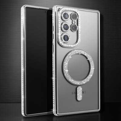Samsung Galaxy S23 Ultra Joke Simli Magneticsafe Kılıf - Gümüş