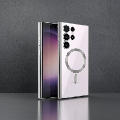 Samsung Galaxy S23 Ultra Kılıf Kross Magneticsafe Kapak - Gümüş