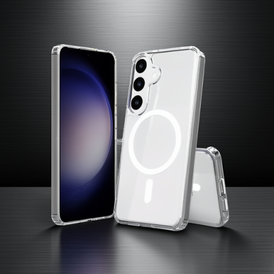 Samsung Galaxy S24 Kılıf Magneticsafe Şeffaf Silikon - Şeffaf