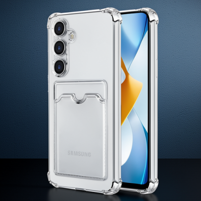 Samsung Galaxy S24 Plus Kılıf Kart Şeffaf Silikon - Şeffaf