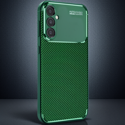 Samsung Galaxy S25 Plus Kılıf Auto Focus Karbon Kapak - Koyu Yeşil