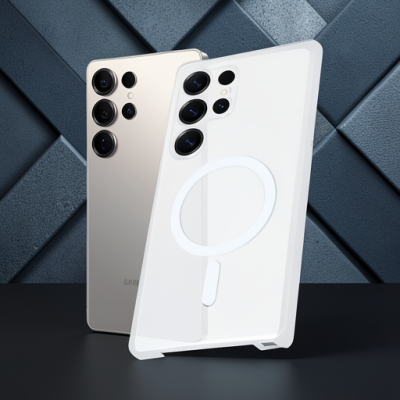 Samsung Galaxy S25 Ultra Kılıf Pc Zara Magsafe Şeffaf Kılıf - Şeffaf