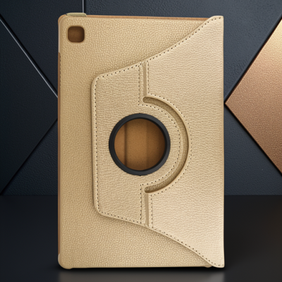 Samsung Galaxy T500 Tab A7 10.4 Kılıf 360 Tablet Deri Kılıf - Gold