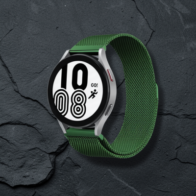 Samsung Galaxy Watch 4 Metal Mıknatıslı Kordon - Haki Yeşil