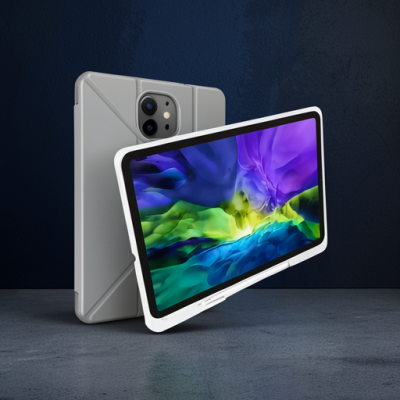 Samsung Galaxy X200 Tab A8 10.5 Kılıf Kalemlikli Mars Tablet Kılıfı - Gri
