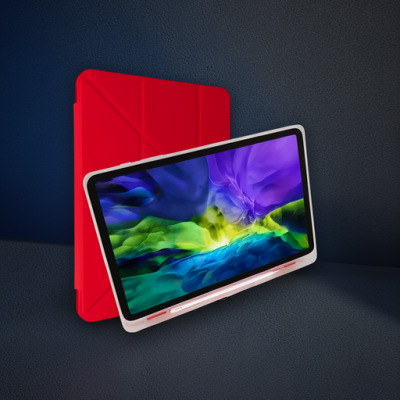 Samsung Galaxy X200 Tab A8 10.5 Kılıf Kalemlikli Mars Tablet Kılıfı - Kırmızı