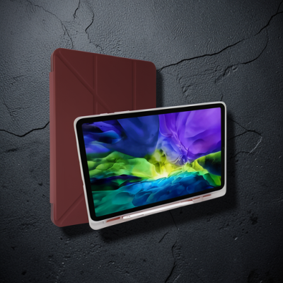 Samsung Galaxy X200 Tab A8 10.5 Kılıf Kalemlikli Mars Tablet Kılıfı - Mürdüm