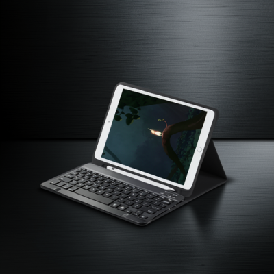 Samsung Galaxy X200 Tab A8 10.5 Kılıf Kc01 Smart Klavyeli Tablet Kılıfı - Siyah