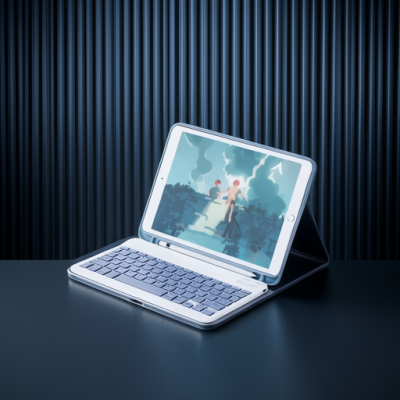 Samsung Galaxy X510 Tab S9 Fe 11 Kılıf Kc01 Smart Klavyeli Tablet Kılıfı - Lacivert
