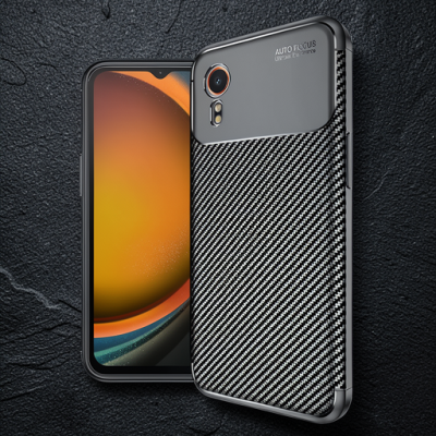 Samsung Galaxy Xcover 7 Kılıf Auto Focus Karbon Kapak - Siyah