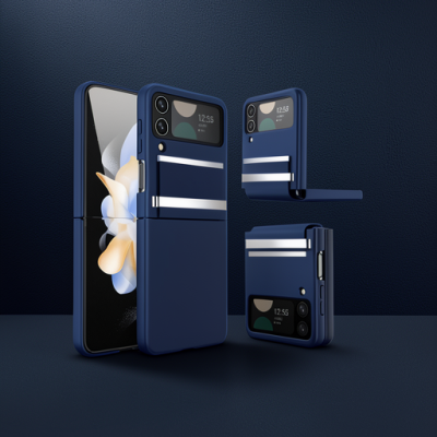Samsung Galaxy Z Flip 4 Kılıf Belt Flip Kapak - Lacivert