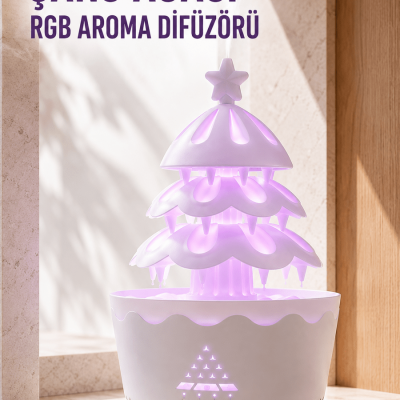 Şans Ağacı 250 ML Ultrasonik Hava Nemlendirici RGB Işıklı Aroma Difüzörü