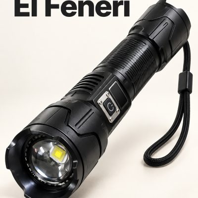 Şarj Edilebilir LED El Feneri Dijital Göstergeli Alüminyum Gövde
