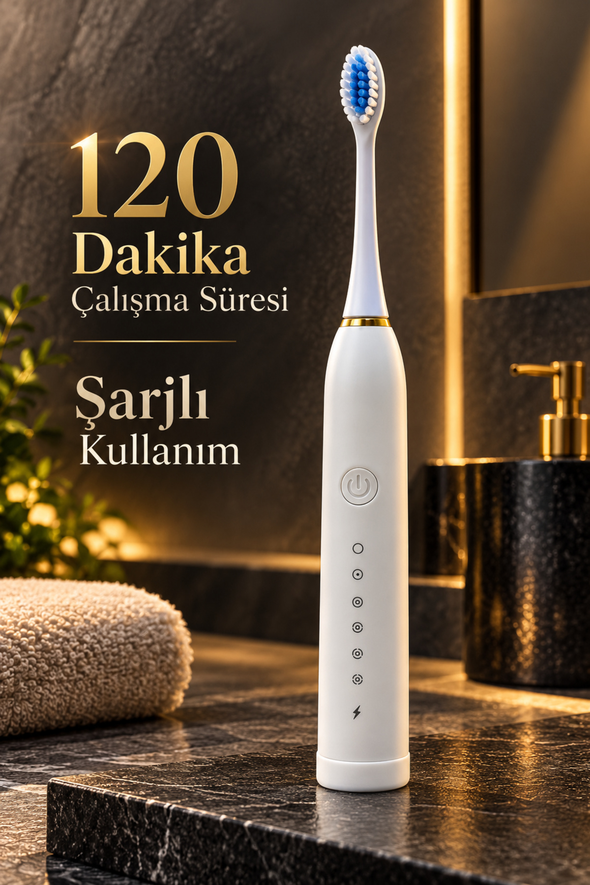 Şarjlı Diş Fırçası Beyaz 2 Dakika Zamanlayıcılı