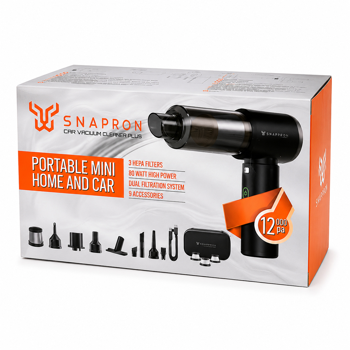 Şarjlı El Tipi Araç Süpürgesi ve Hava Üfleyici 12000PA 80W (2-in-1)