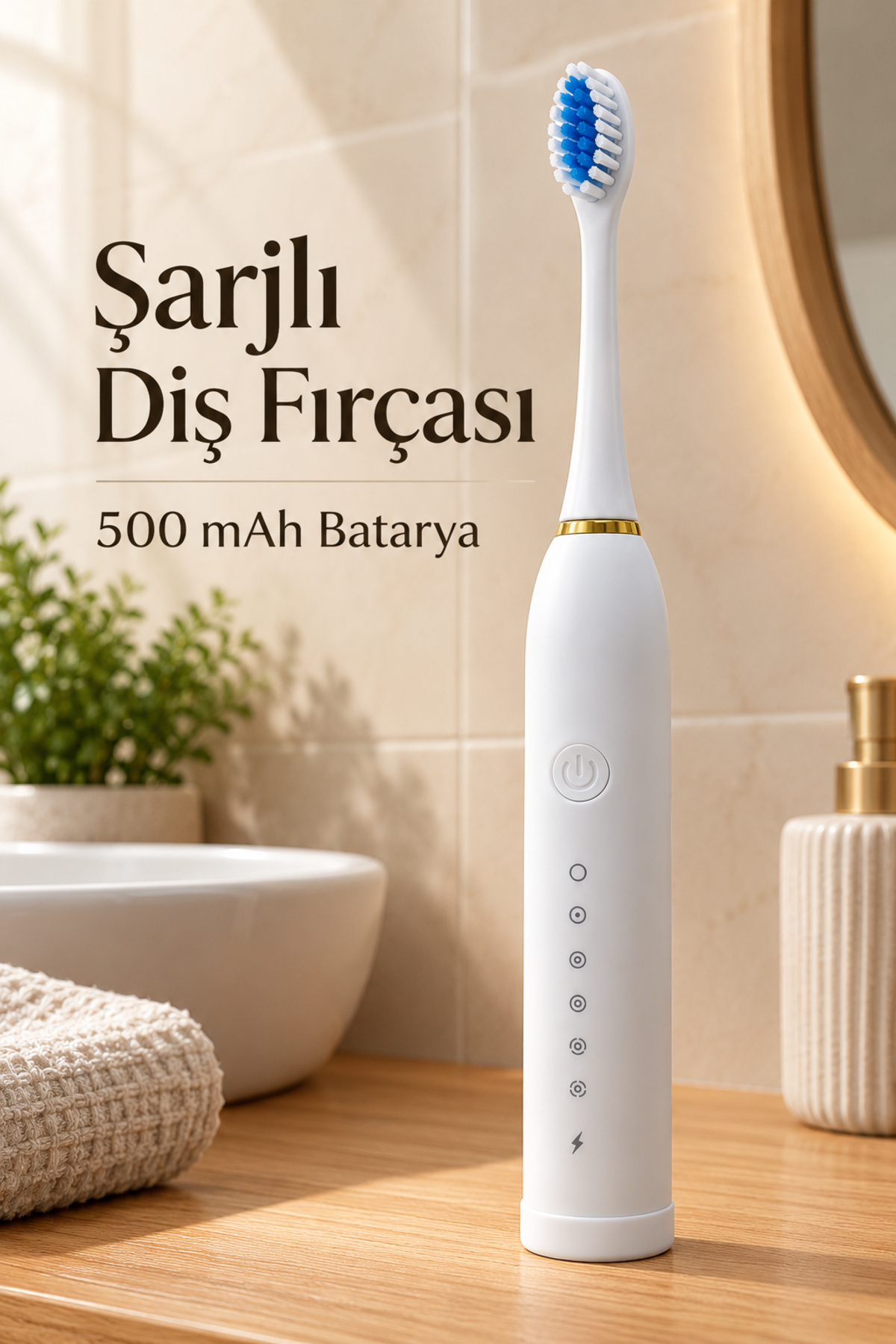 Şarjlı Elektrikli Diş Fırçası Beyaz