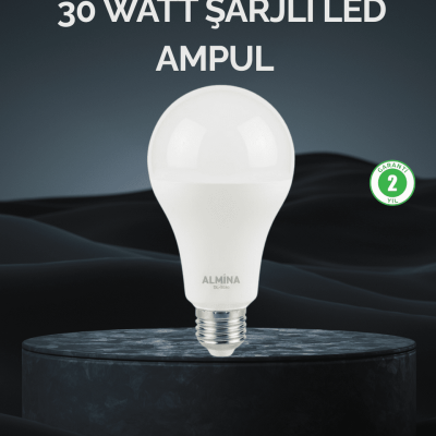 Şarjlı LED Ampul 30 Watt Soğuk Beyaz