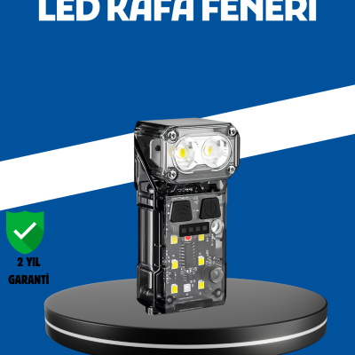 Şarjlı LED Kafa Lambası Manyetik Klipsli El Sensörlü Çok Fonksiyonlu
