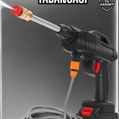 Şarjlı Oto Yıkama Tabancası Su Basınçlı Hazneli Bataryalı