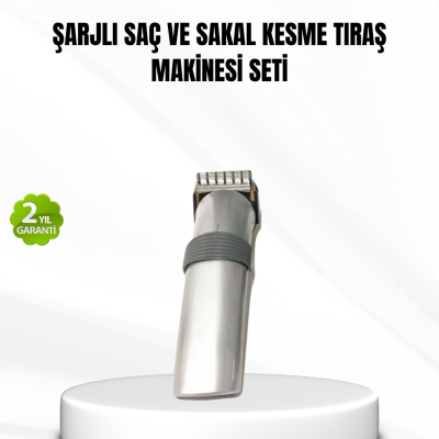 Şarjlı Saç ve Sakal Kesme Makinesi – Paslanmaz Çelik Bıçak, Ayarlanabilir Başlık