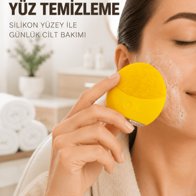 Şarjlı Silikon Yüz Temizleme ve Cilt Bakım Cihazı Titreşimli Masaj Fırçası