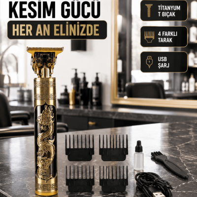Şarjlı Titanyum Bıçaklı Saç Kesme Makinesi Yeni Nesil