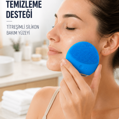 Şarjlı Yüz Temizleme Cihazı Yumuşak Silikon Titreşimli Cilt Bakım Fırçası