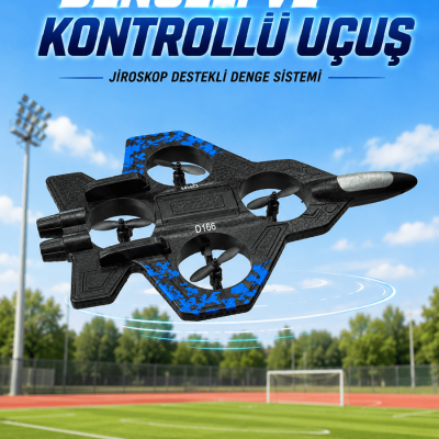 Savaş Uçağı Tasarımlı Drone 2.4G Uzaktan Kumandalı 360° Takla Jiroskop Tek Tuş Kalkış İniş