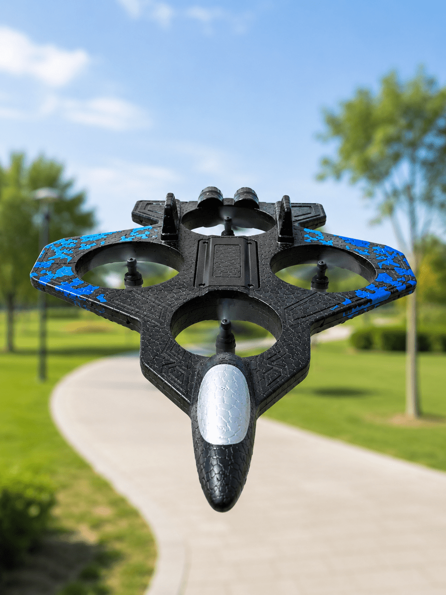 Savaş Jeti Görünümlü Drone 2.4G Kumandalı Jiroskoplu 360° Akrobatik Takla Yedek Pervaneli